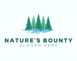 Natural Pine Tree  logo design