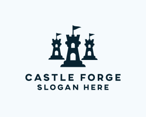 Flag Castle Tower logo design