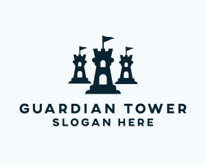 Flag Castle Tower logo design