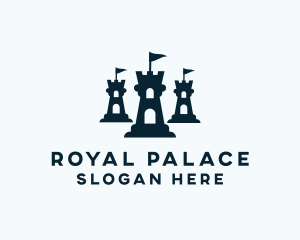 Palace - Flag Castle Tower logo design