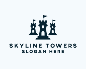 Flag Castle Tower logo design