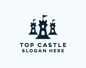 Flag Castle Tower logo design
