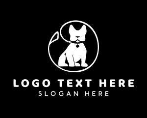 Leash - French Bulldog Pet logo design