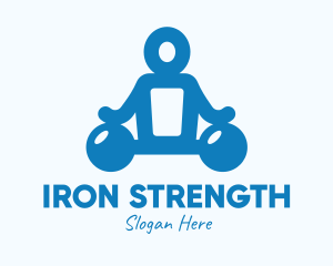 Powerlifting - Blue Fitness Gym Instructor logo design