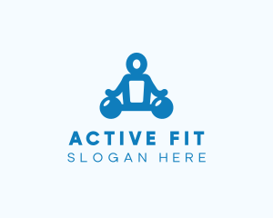 Blue Fitness Gym Instructor logo design