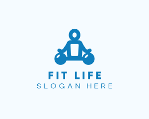 Blue Fitness Gym Instructor logo design