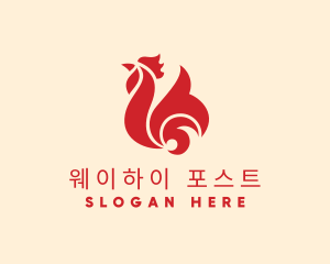 Tribal Chicken Rooster  logo design