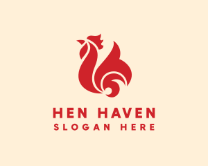 Hen - Tribal Chicken Rooster logo design