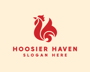 Tribal Chicken Rooster  logo design