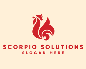 Tribal Chicken Rooster  logo design