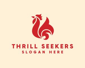 Tribal Chicken Rooster  logo design