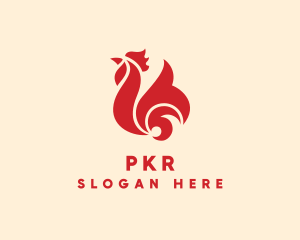 Tribal Chicken Rooster  logo design