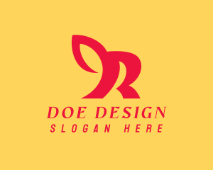 Doe - Red Animal Letter R logo design
