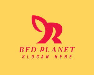 Red Animal Letter R logo design