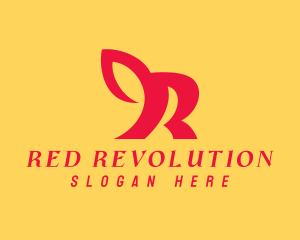 Red Animal Letter R logo design