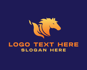 Equestrian - Stallion Horse Fire logo design