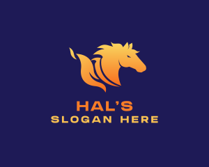 Stallion Horse Fire Logo