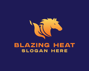 Fire - Stallion Horse Fire logo design