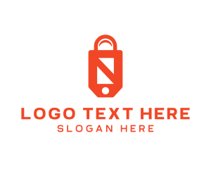 Online Order - Shopping Bag Tag logo design