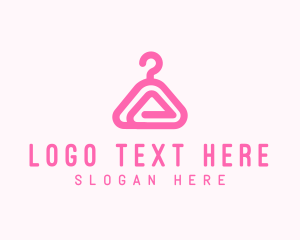 Fashion Shop - Pink Hanger Letter A logo design