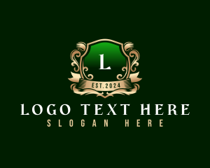 Liquor - Elegant Crest Shield logo design
