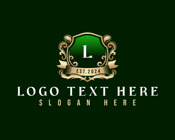 High End - Elegant Crest Shield logo design