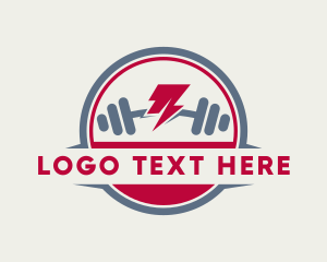 Thunderbolt - Strong Thunderbolt Dumbell Gym logo design