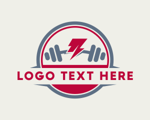 Physical - Strong Thunderbolt Dumbell Gym logo design