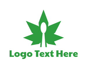 High - Edible Cannabis Spoon logo design