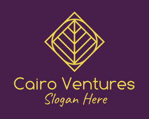 Cairo - Golden Symmetrical Pyramid logo design