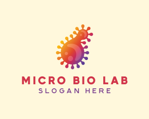 Microbiologist - Microscopic Virus Bacteria logo design