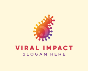 Microscopic Virus Bacteria logo design