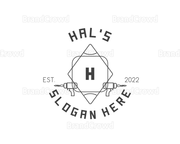 Drill Handyman Repair Logo