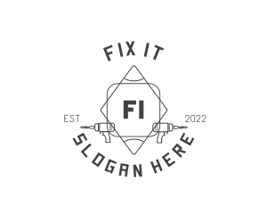 Drill Handyman Repair logo design