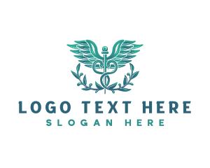 Drugstore - Health Caduceus Wreath logo design