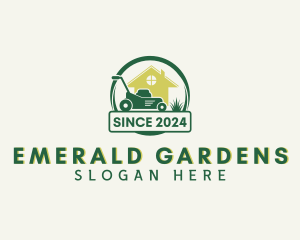 Home Landscaping Lawn Mower logo design