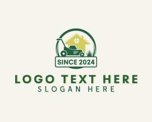 Lawn Care - Home Landscaping Lawn Mower logo design