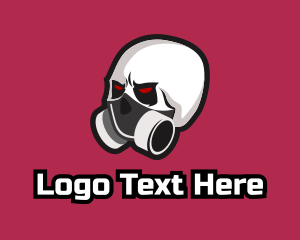 Gaming Stream - Scary Gas Mask Skeleton logo design