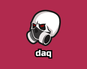 Scary Gas Mask Skeleton  Logo