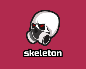 Scary Gas Mask Skeleton  logo design