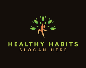 Human Wellness Tree logo design