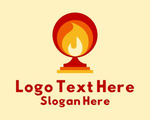 Cup - Flame Cup Torch logo design
