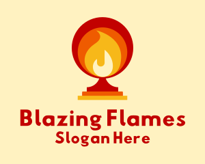 Flame Cup Torch logo design