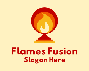 Flames - Flame Cup Torch logo design