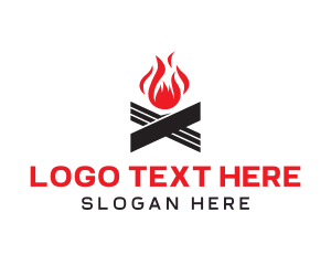 Smoke - Bonfire Campfire Letter X logo design