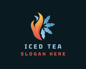 Fire Ice Snowflake logo design