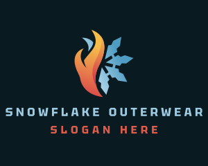 Fire Ice Snowflake logo design