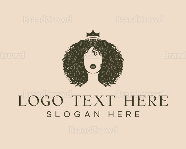 Curly Afro Hair Logo