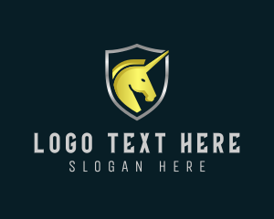 Equine - Unicorn Shield Security logo design