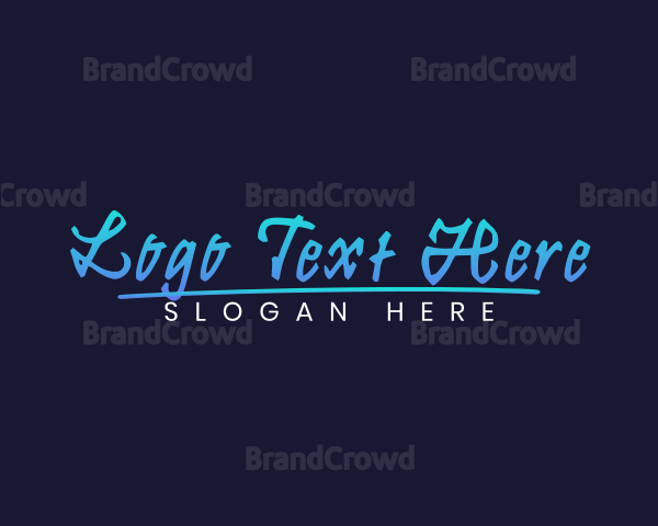 Neon Script Brush Logo